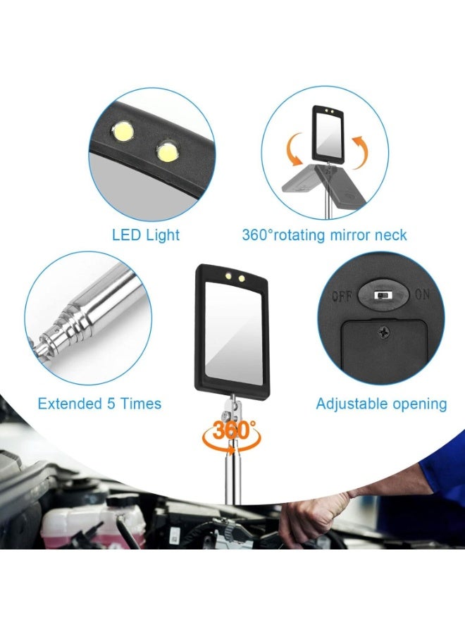 فاييت مرآة تفتيش تلسكوبية مع إضاءة LED - Image 3